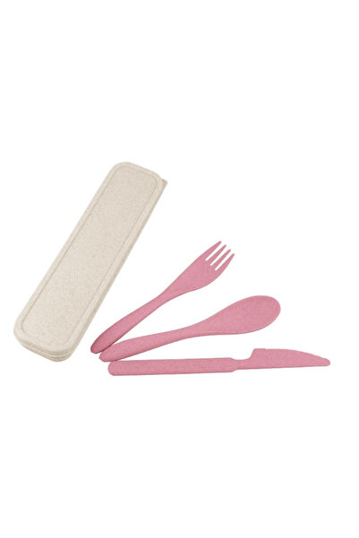 LILY Set of 3 ecological cutlery PINK