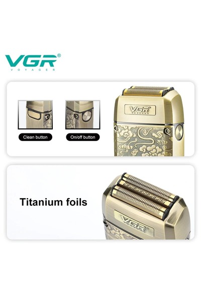 VGR V-336 ماكينة حلاقة كهربائية احترافية قابلة للشحن للرجال