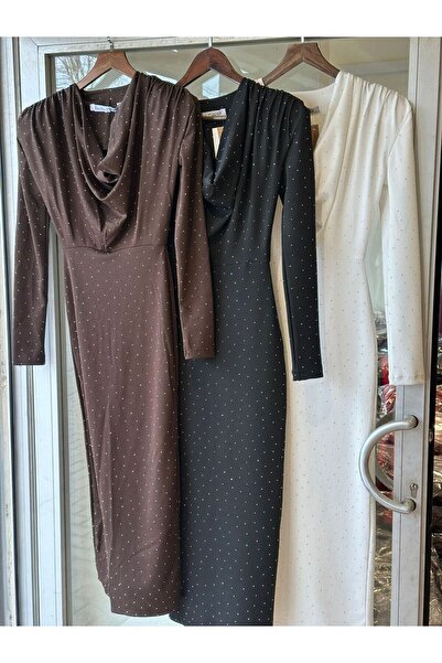 LUJJE Stone-Embellished Degaje Collar Dress