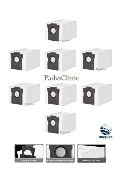 Roboclinic Sac de praf de schimb compatibil cu aspiratorul robot Dreame L10s Ultra Gen 2 -8 bucăți