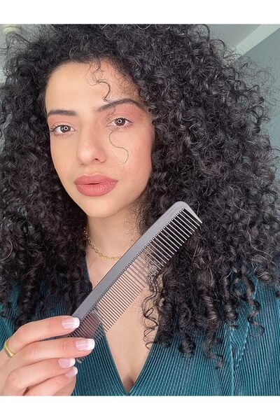 Chicago Comb Model 6 Carbon Fiber Comb, 17.8 cm, Graphite Black, Anti-Static