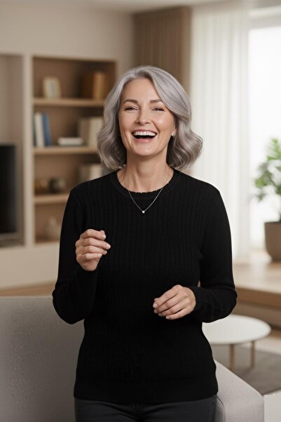 Mutlu City Bluză pentru femei de înaltă calitate, din fire rece, tricotată, p...