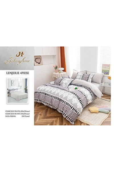 FIONNA.RO Lenjerie De Pat Bumbac Satinat Superior - Imprimeu Abstract