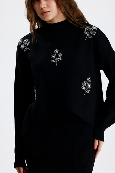 Markazzi Set de tricotaje pentru femei, cu detaliu de mărgele, pulover bolero...