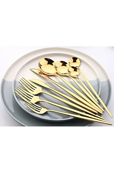 BASE Set of 24 elegant and refined cutlery with a luxurious GOLD finish