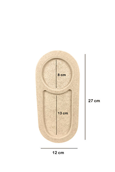 Dumbo Butik Ahşap, Boyanabilir Ham Mdf Kahve Sunumluk, 27x12 cm