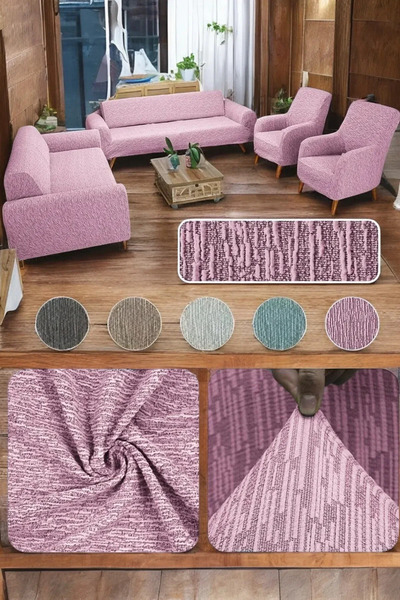 EJMEL Husă de scaun elastică cu model jacquard Husă de canapea elastică, set de huse pentru scaune 3-3-1-1