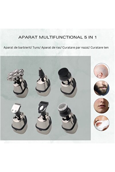 TICUSAN 5-in-1 Professional Clipper & Shaver, 7 Double-Blade Rings, LED, USB