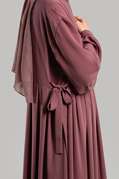 Lemaye Tie-Up Pleated Dress - Rose