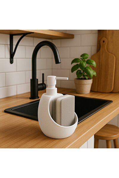 CEZVE HOME Modern Süngerlikli Pompalı Sıvı Sabunluk – Oval Tasarımlı Mutfak D...