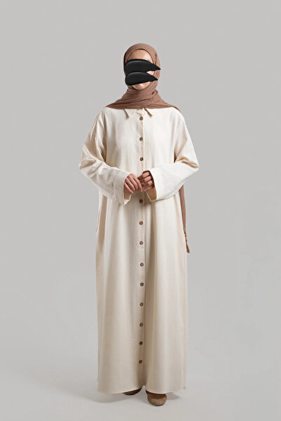 Lemaye Φόρεμα από λινό πουκάμισο - Πέτρα