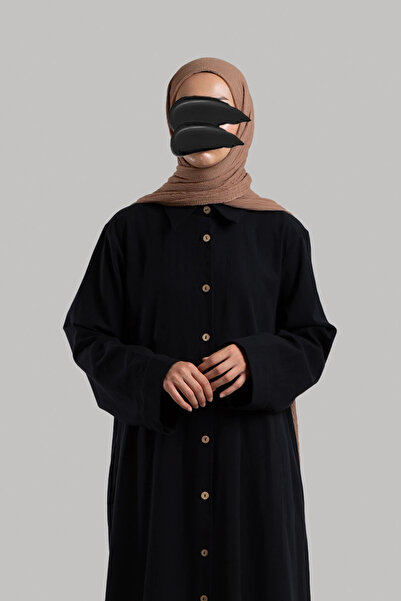 Lemaye Φόρεμα Λινό Πουκάμισο - Μαύρο