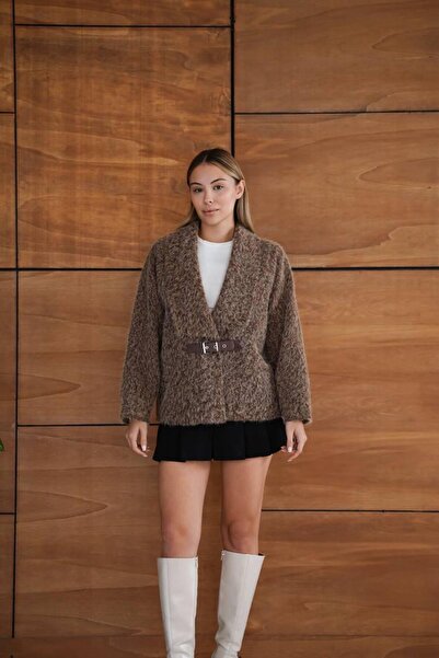 ALVOR Women's Belted Lined Felt Jacket Coat