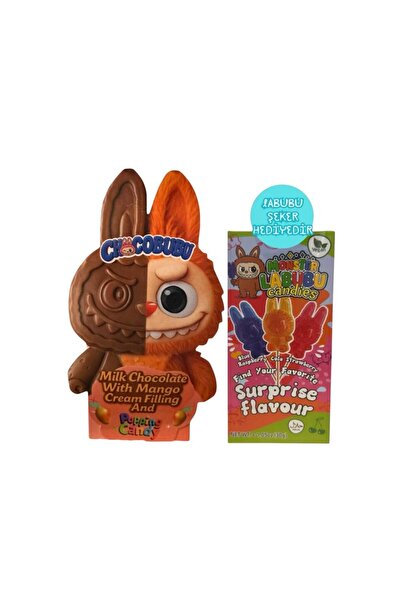 Pofika Labubu Patlayan Şekerli Çilek Aromalı Krema Dolgulu Sütlü Çikolata 100 Gr.+Labubu Şeker Hediyeli