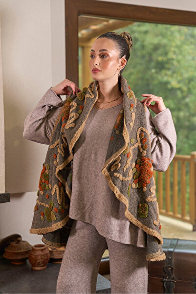 Ranasubaşı Felt Vest - Milk Coffee