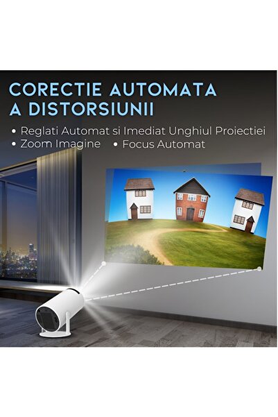 TICUSAN Portable Smart 4K Projector, WiFi6, Built-in Speaker, Autofocus, Bluetooth 5.0, Up to 130"