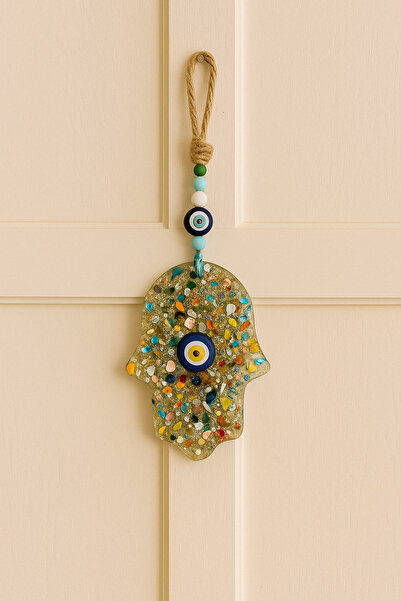 ATAGİFT HEDİYELİK El Yapımı Cam Mozaik Fatma Ana Eli Nazar Boncuğu – Ev Dekor...