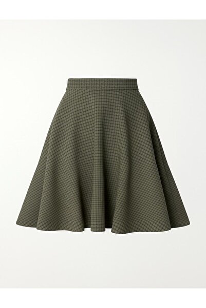 UNTIMELY High Waist Short Atlas Fabric Flared Skirt