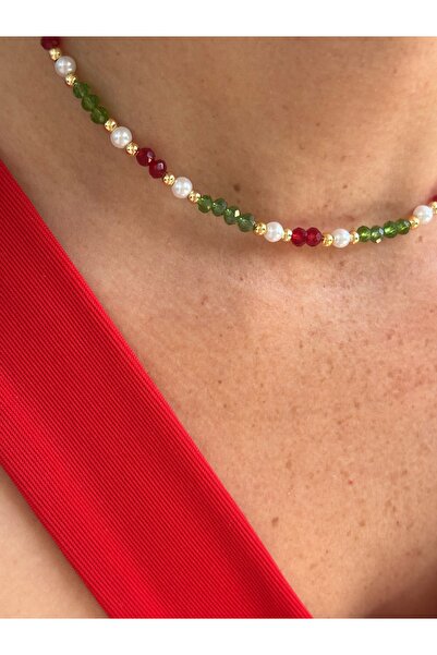 By Song Aksesuar Crystal New Year, Christmas Necklace