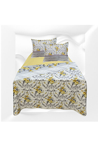 GÜLLÜCE HOME Ç.Kişilik%100 Cotton (200X225 Duvet Cover) Fitted Sheet 180X200X...