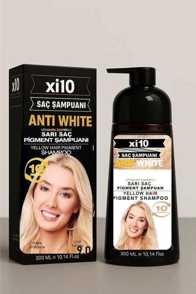 xi10 Beyaz Kapatıcı Şampuan (Sarı 9.0 ), Saç Beyaz Kapatan Şampuan (Beyaz Saçlar İçin) 300 ml.