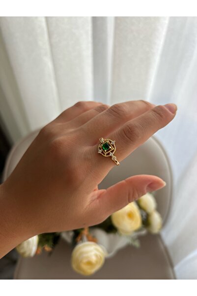 ToffyStore خاتم باجيت من الحجر الأخضر الفاخر