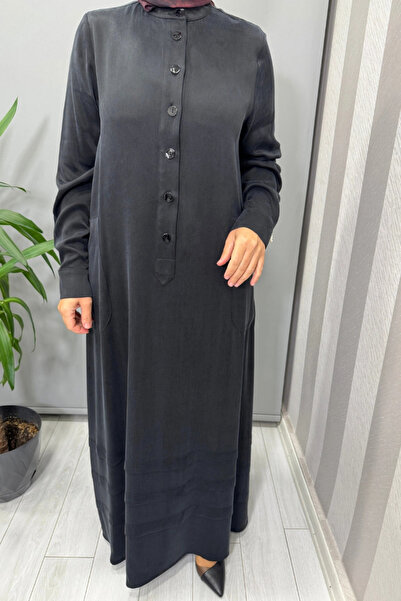 MISS DALIDA Cupro Silk Dress Black T26K-4024