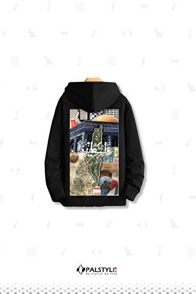 PALSTYLE Kudüs Mirası Oversize Hoodie – Filistin Harita Tasarım