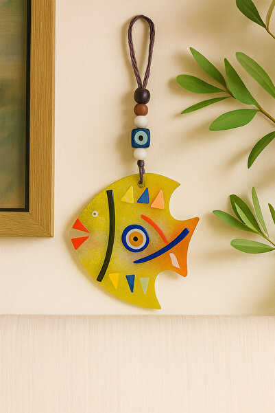 ATAGİFT HEDİYELİK Cam Mozaik Balık Nazar Boncuğu Duvar ve Kapı Süsü – Dekorat...