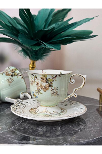 Kosova Fransız Porselen Türk Kahvesi Fincan Takımı 100 ml TKEBT MİNT