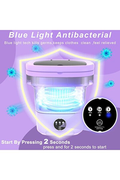 Hope Portable Folding Mini Washing Machine 11L (Purple)