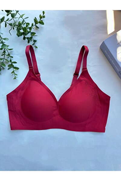 Selvia Lingerie Burgundy Wireless Bra with Stitch-Free Invisible Removable Pa...