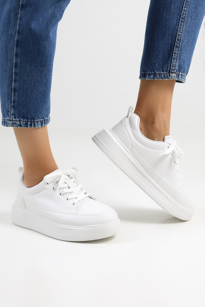 Encool Λευκό Γυναικείο Αθλητικό Παπούτσια |   Κομψά καθημερινά μοντέλα αθλητικών παπουτσιών με ψηλή σόλα |   Καθημερινή χρήση