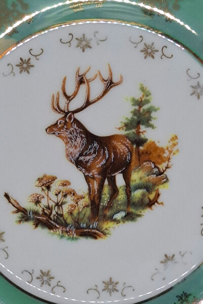 ABBETC Sterne Old Czechoslovak (Czech) Porcelain Antique Plate 15 cm Hunter Green