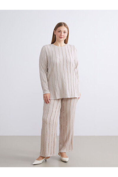 LC Waikiki Elastic Waist Textured Women's Trousers