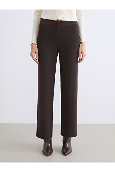 LC Waikiki Wide Leg Women's Knitwear Trousers with Elastic Waist