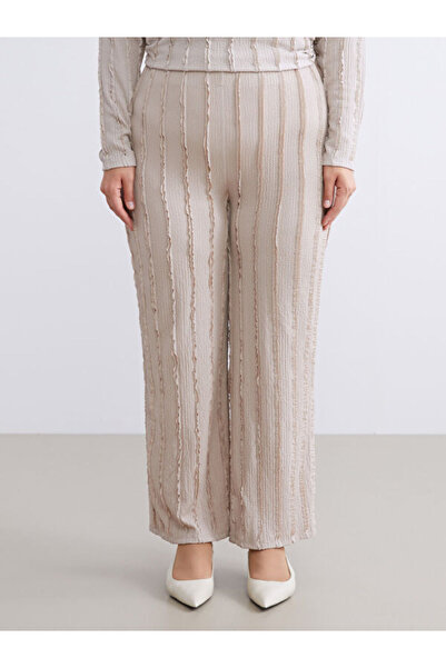 LC Waikiki Elastic Waist Textured Women's Trousers