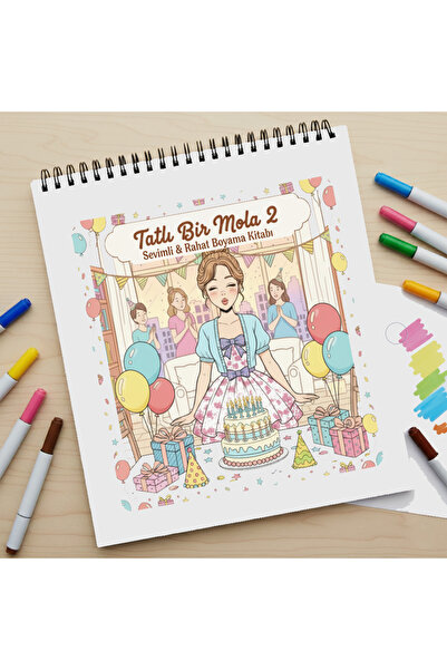 M&H Coloring Tatlı Bir Mola 2 - 21x21 cm Boyama Kitabı, Çocuk ve Yetişkinler ...