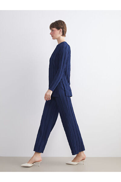 LC Waikiki Elastic Waist Textured Women's Trousers