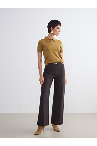 LC Waikiki Wide Leg Women's Trousers with Belt