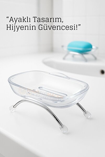 Transformacion حامل صابون – مع تصريف للماء، تصميم شفاف، 12 × 9 سم، للاستخدام ...