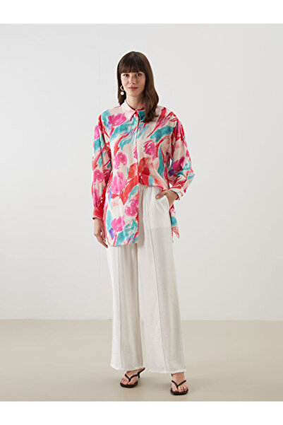 LC Waikiki Wide Leg Women's Trousers with Elastic Waist