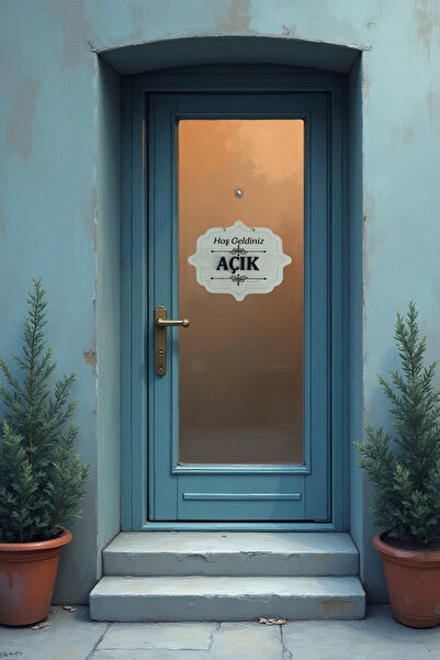 Kutaydan Ahşap Dekoratif Kesim Açık-Kapalı Yazısı