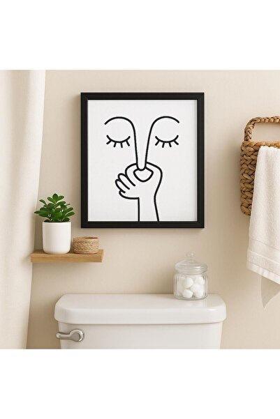 Ahşap çerçeve-Tuvalet Banyo Tablo-Duvar Dekorasyonu-Banyo Duvar Çerceve