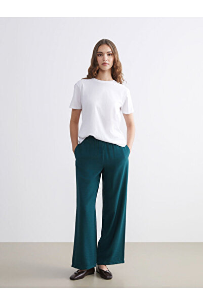 LC Waikiki Wide Leg Women's Trousers with Elastic Waist