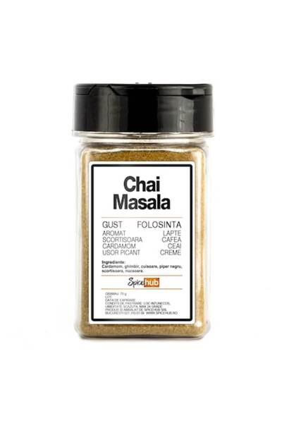 Spicehub Mix Chai Masala, condiment 100% pentru ceaiuri, prăjituri și băuturi calde, 70g