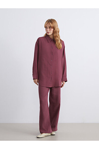 LC Waikiki Elastic Waist Textured Muslin Women's Trousers