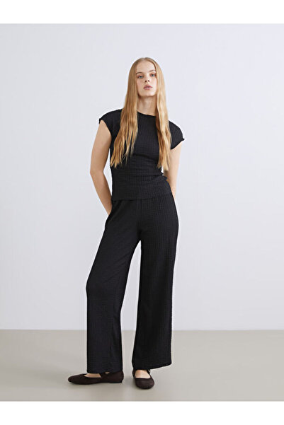 LC Waikiki Elastic Waist Textured Women's Trousers