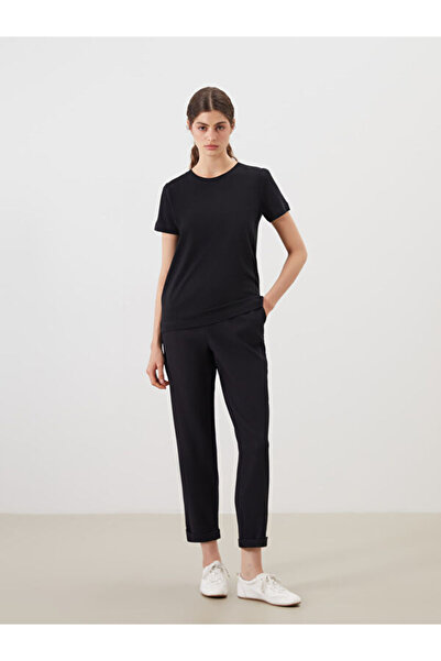 LC Waikiki Γυναικείο παντελόνι με ελαστική μέση με υφή καρότο