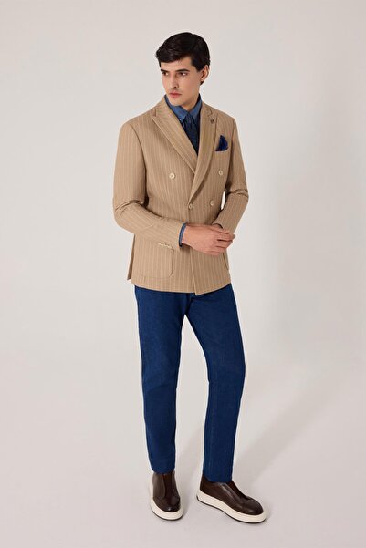 Sabri Özel DÜĞMELİ YAKA GÖMLEK Mavi